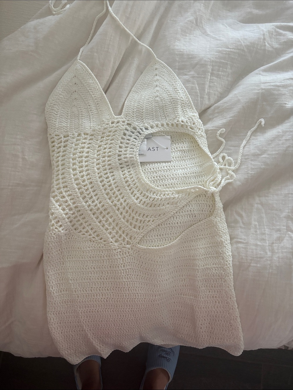 Outcast White Crochet Mini Dress